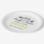 She found her Honey Hand-drawn White Bridal Shower Papieren Bordje (Gekanteld)