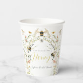 She found her Honey Wildflower Bridal Shower Papieren Bekers (Achterkant)