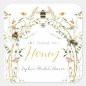 She found her Honey Wildflower Bridal Shower Vierkante Sticker (Voorkant)