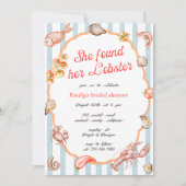 She Found Her Lobster Coastal Bridal Shower Kaart (Voorkant)