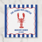She Found Her Lobster Nautical Bridal Shower Bedankjes Labels (Voorkant)