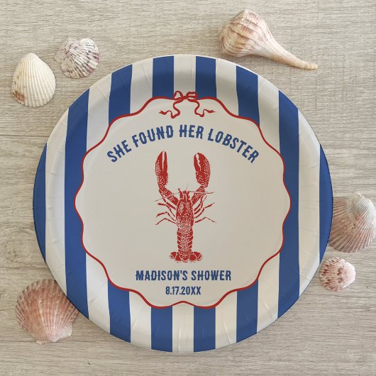She Found Her Lobster Nautical Bridal Shower Papieren Bordje