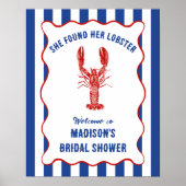 She Found Her Lobster Nautical Bridal Shower Poster (Voorkant)