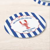 She Found Her Lobster Nautical Bridal Shower Ronde Kartonnen Onderzetter (Gebogen)