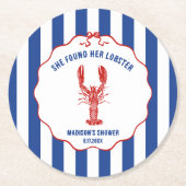 She Found Her Lobster Nautical Bridal Shower Ronde Kartonnen Onderzetter (Voorkant)