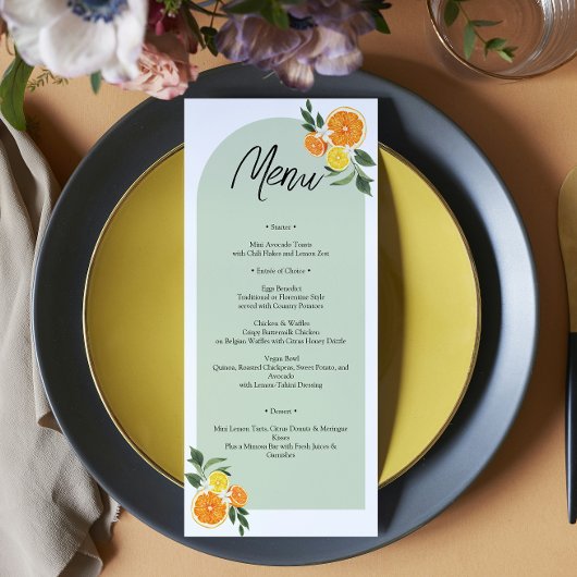She Found Her Main Bridal Shower Citrus Lemon  Menu