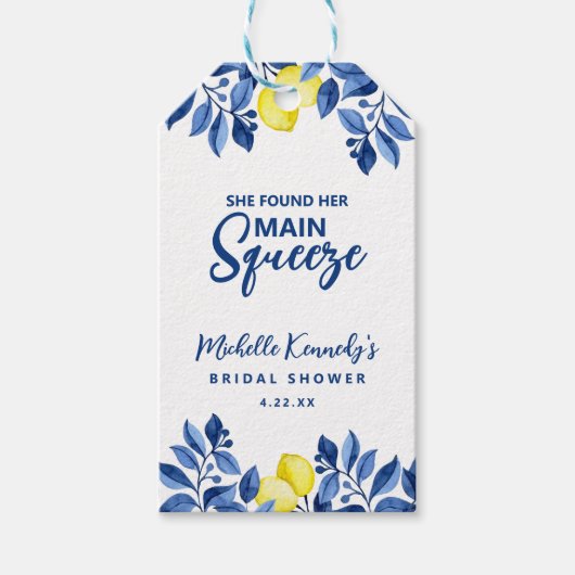 She Found Her Main Squeeze Bridal Shower  Cadeaulabel (Voorkant)
