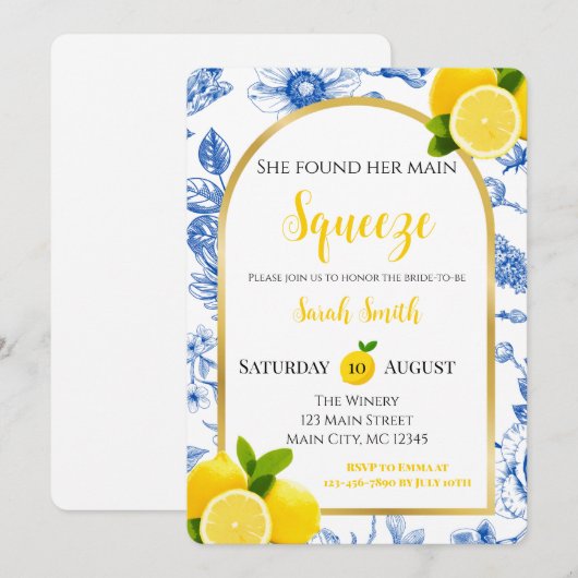 She Found Her Main Squeeze Bridal Shower Kaart (Voorkant / Achterkant)