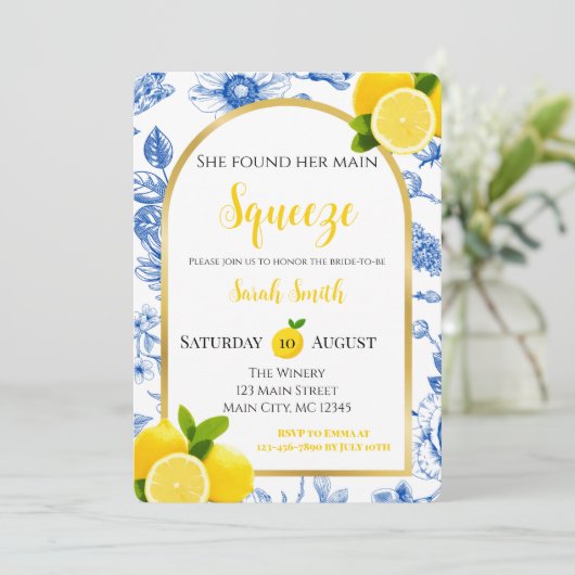 She Found Her Main Squeeze Bridal Shower Kaart (Staand voorkant)