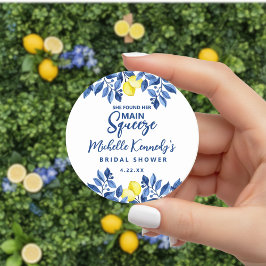 She Found Her Main Squeeze Bridal Shower Ronde Sticker