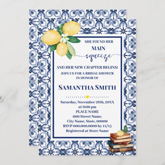 She Found Her Main Squeeze Bridal Shower Save The Date (Voorkant / Achterkant)