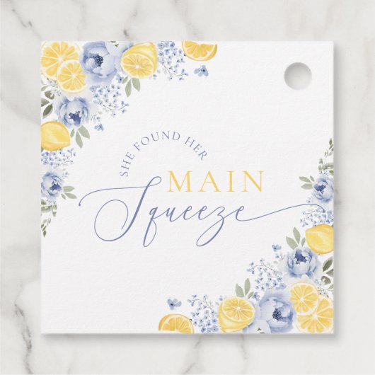 She Found Her Main Squeeze Lemon Bridal Shower Bedankjes Labels (Achterkant)