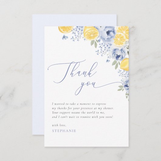 She Found Her Main Squeeze Lemon Bridal Shower Bedankkaart (Voorkant / Achterkant)