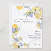 She Found Her Main Squeeze lemon Bridal Shower Kaart (Voorkant)