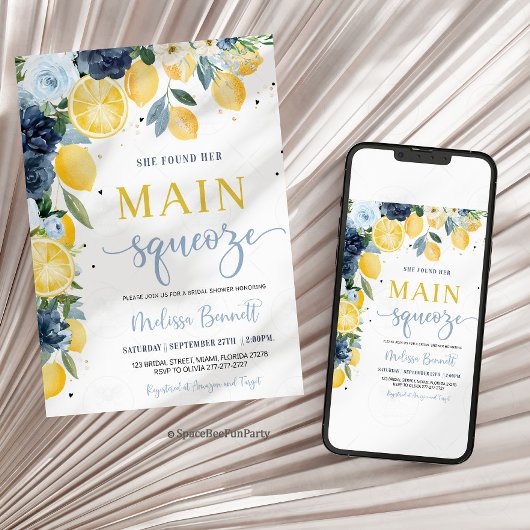 She Found Her Main Squeeze Lemon Bridal Shower  Kaart