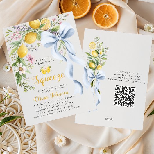 She Found Her Main Squeeze Lemon Bridal Shower Kaart