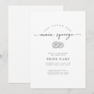 She Found Her Main Squeeze Lemon Bridal Shower Kaart