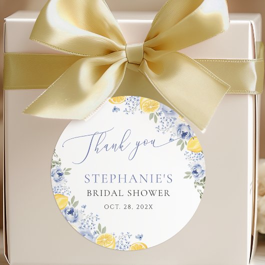 She Found Her Main Squeeze Lemon Bridal Shower Ronde Sticker