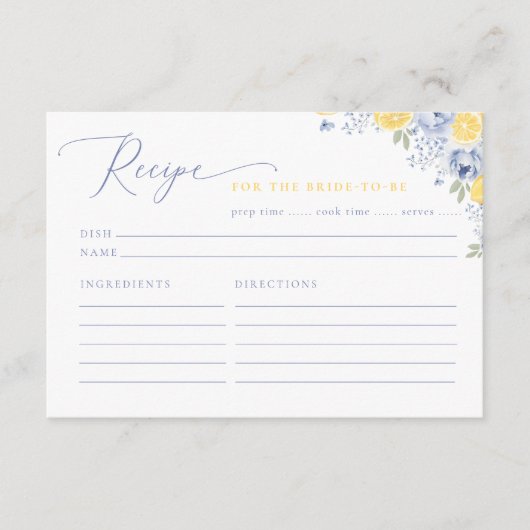 She Found Her Main Squeeze Recipe Card Informatiekaartje (Voorkant)