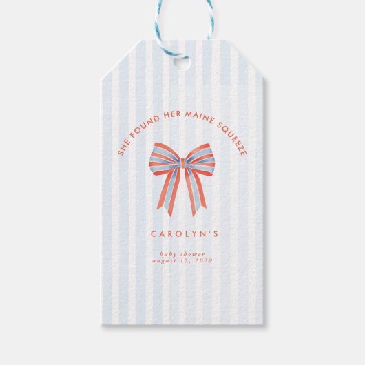 She Found Her Maine Squeeze Bridal Shower Cadeaulabel (Voorkant)