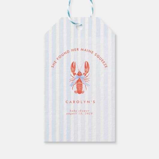 She Found Her Maine Squeeze Bridal Shower Cadeaulabel (Achterkant)