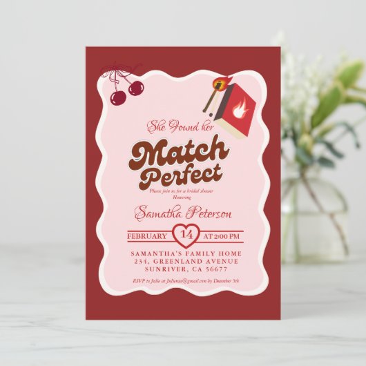 She found her match Bridal Shower Kaart (Staand voorkant)