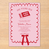 She Found Her Perfect Match Doodle Bridal Shower Acryl Uitnodigingen (Voorkant)