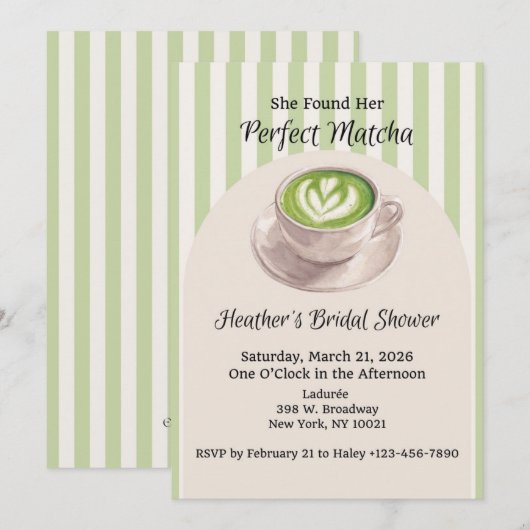 She Found Her Perfect Match Invitation Kaart (Voorkant / Achterkant)