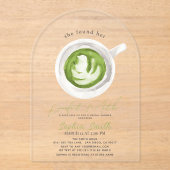 She found her Perfect Matcha Bridal Shower Acryl Uitnodigingen (Voorkant)