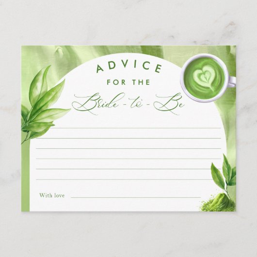 She Found Her Perfect Matcha Bridal Shower Advice Informatiekaartje (Voorkant)