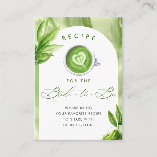 She Found Her Perfect Matcha Bridal Shower Recipe Informatiekaartje (Voorkant)