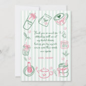 She Found Her Perfect Matcha Green  Bridal Shower Bedankkaart (Achterkant)