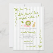 She Found Her Perfect Matcha Green Bridal Shower Kaart (Voorkant)