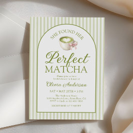 She Found Her Perfect Matcha Green Bridal Shower Kaart