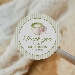 She Found Her Perfect Matcha Green Bridal Shower Ronde Sticker