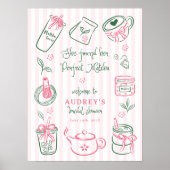 She Found Her Perfect Matcha Pink Bridal Shower Poster (Voorkant)
