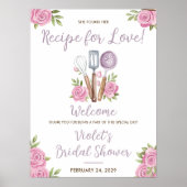 She Found her Recipe for Love! Shower Welcome Poster (Voorkant)