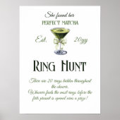 She Found Perfect Matcha Bridal Shower Ring Hunt Poster (Voorkant)