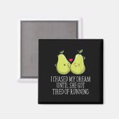 She Got Tired Running Wedding Proposal Groom Engag Magneet (Voorkant / Achterkant)