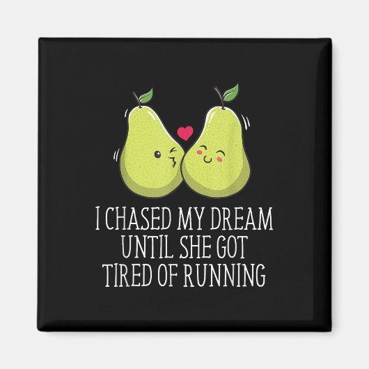 She Got Tired Running Wedding Proposal Groom Engag Magneet (Voorkant)