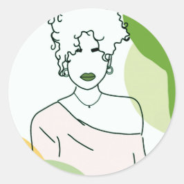 she - green ronde sticker