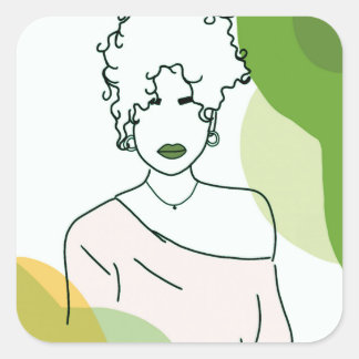 she - green vierkante sticker