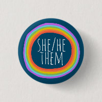 SHE/HE/THEM Pronounounge Colorful Rainbow Circle