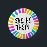 SHE/HE/THEM Pronouns Rainbow Handgeschreven Pride Ronde Button 3,2 Cm<br><div class="desc">Decoreer je outfit met deze coole kunstknop. Het is een geweldig cadeau! U kunt het aanpassen,  de achtergrondkleuren veranderen en tekst ook toevoegen. Bekijk mijn winkel voor veel meer kleuren en patronen! Laat me weten of je ook iets op maat wilt.</div>