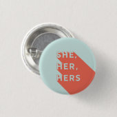 She/Her/Hers Pronouns Pin Ronde Button 3,2 Cm (Voorkant /achterkant)