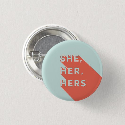She/Her/Hers Pronouns Pin Ronde Button 3,2 Cm (Voorkant /achterkant)