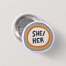 SHE/HER Pronouns Rainbow Cirkel