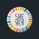 SHE / HER Pronouns Rainbow Handgeschreven Pride Ronde Button 3,2 Cm<br><div class="desc">Decoreer je outfit met deze coole kunstknop. Het is een geweldig cadeau! U kunt het aanpassen,  de achtergrondkleuren veranderen en tekst ook toevoegen. Bekijk mijn winkel voor veel meer kleuren en patronen! Laat me weten of je ook iets op maat wilt.</div>