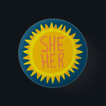 SHE / HER Pronouns Sunshine Pride Handgeschreven Ronde Button 3,2 Cm<br><div class="desc">Decoreer je outfit met deze coole kunstknop. Het is een geweldig cadeau! U kunt het aanpassen en tekst ook toevoegen. Bekijk mijn winkel voor veel meer kleuren en patronen! Laat me weten of je ook iets op maat wilt.</div>
