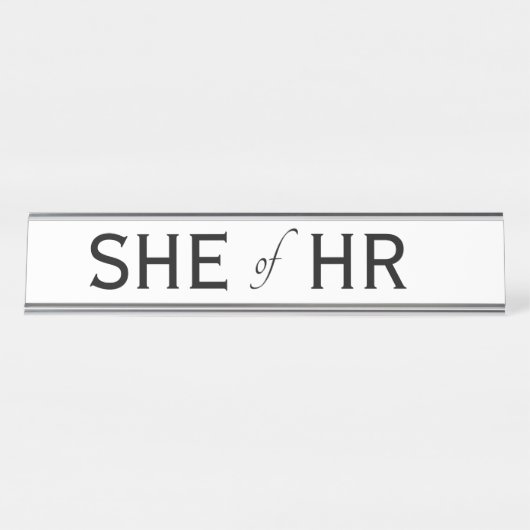SHE HR Funny Human Resources Gift Womens Bureau Naambordje (Voorkant)